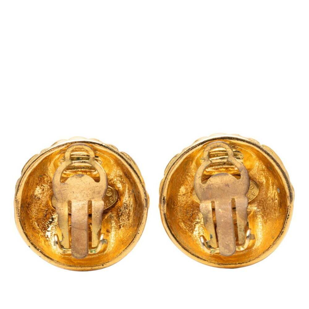 CHANEL Authentic Vintage Gold Logo Earrings - Picture 2 of 3